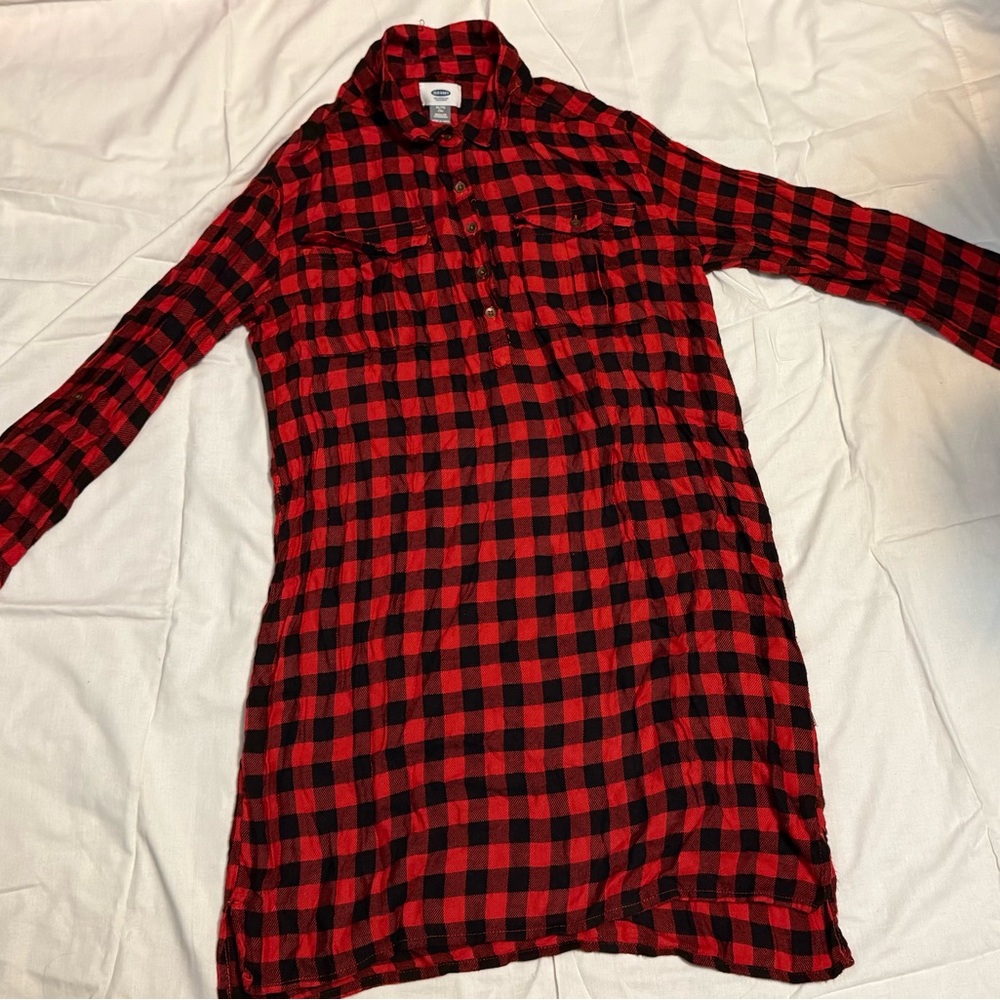 Old Navy Red and Black Checkered Shirt